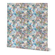 sea shell scatter cool blue