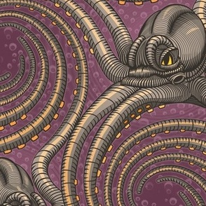 ★ KRAKEN ' ROLL ★ Purple - Large Scale / Collection : Kraken ' Roll – Steampunk Octopus Print