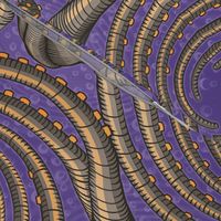 ★ KRAKEN ' ROLL ★ Violet - Jumbo Scale / Collection : Kraken ' Roll – Steampunk Octopus Print