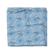 ★ KRAKEN ' ROLL ★ Monochrome Light Blue - Large Scale / Collection : Kraken ' Roll – Steampunk Octopus Print