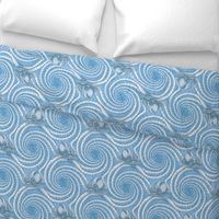 ★ KRAKEN ' ROLL ★ Monochrome Light Blue - Large Scale / Collection : Kraken ' Roll – Steampunk Octopus Print