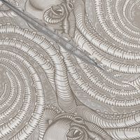 ★ KRAKEN ' ROLL ★ Monochrome Light Sand Gray - Large Scale / Collection : Kraken ' Roll – Steampunk Octopus Print