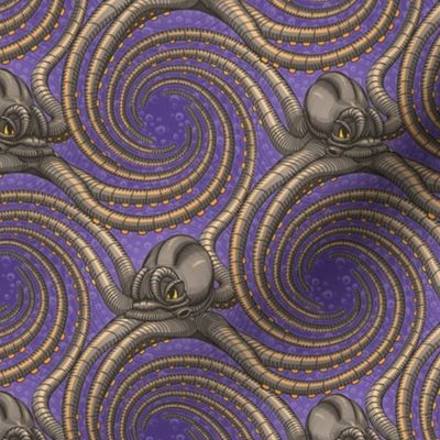 ★ KRAKEN ' ROLL ★ Violet - Small Scale / Collection : Kraken ' Roll – Steampunk Octopus Print