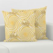 ★ KRAKEN ' ROLL ★ Monochrome Light Golden Yellow - Large Scale / Collection : Kraken ' Roll – Steampunk Octopus Print