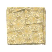 ★ KRAKEN ' ROLL ★ Monochrome Light Golden Yellow - Large Scale / Collection : Kraken ' Roll – Steampunk Octopus Print