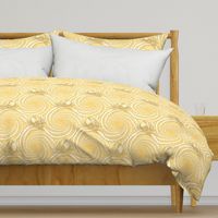 ★ KRAKEN ' ROLL ★ Monochrome Light Golden Yellow - Large Scale / Collection : Kraken ' Roll – Steampunk Octopus Print