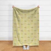 ★ KRAKEN ' ROLL ★ Monochrome Light Mustard Yellow - Large Scale / Collection : Kraken ' Roll – Steampunk Octopus Print