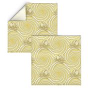 ★ KRAKEN ' ROLL ★ Monochrome Light Mustard Yellow - Large Scale / Collection : Kraken ' Roll – Steampunk Octopus Print