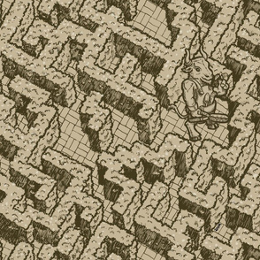 Minotaur maze, sepia