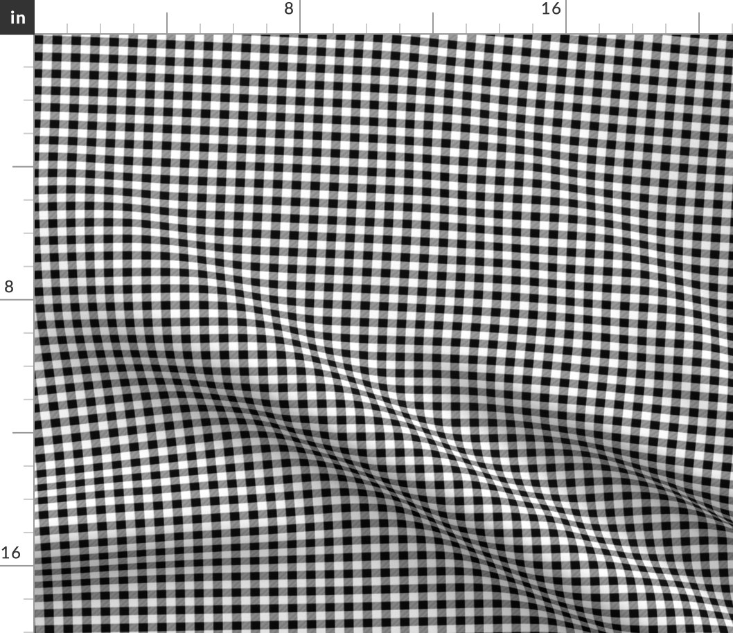 1/4" black and white plaid -C18BS