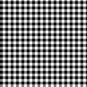 1/4" Black White Gingham Checks