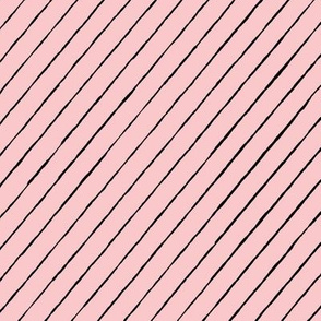 Distress Pinstripe Tipsy Millennial Pink Black