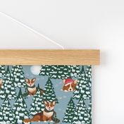 Corgis in the Winter Snow Forest - Gray X-Small