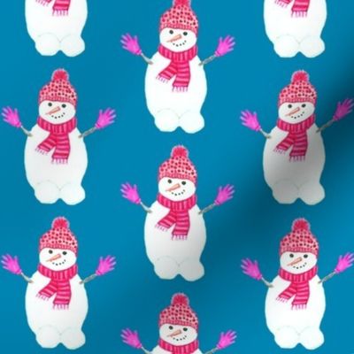 Snowman hugs  // watercolor snowman