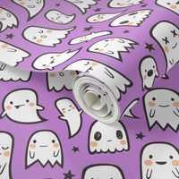 Ghosts and Stars Halloween on Purple