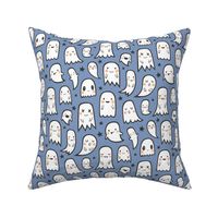 Ghosts and Stars Halloween on Dark Blue Navy