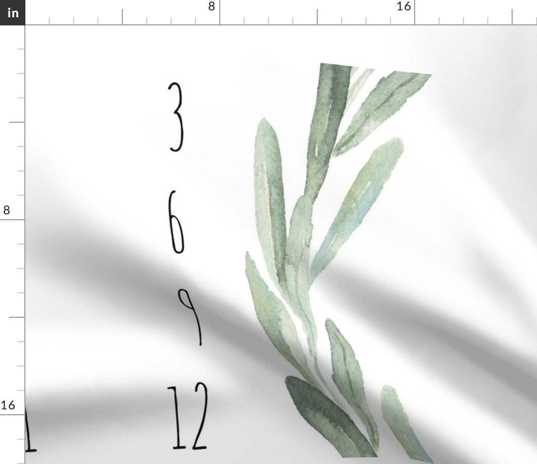 42"x36 // Boho Olive Branch Baby Milestone