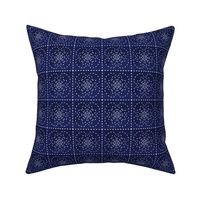 Sashiko flowers on dark denim