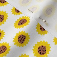 Retro style paper cut raw sunflowers abstract flower field joy pattern yellow copper SMALL