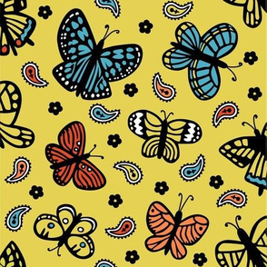 Butterflies in yellow