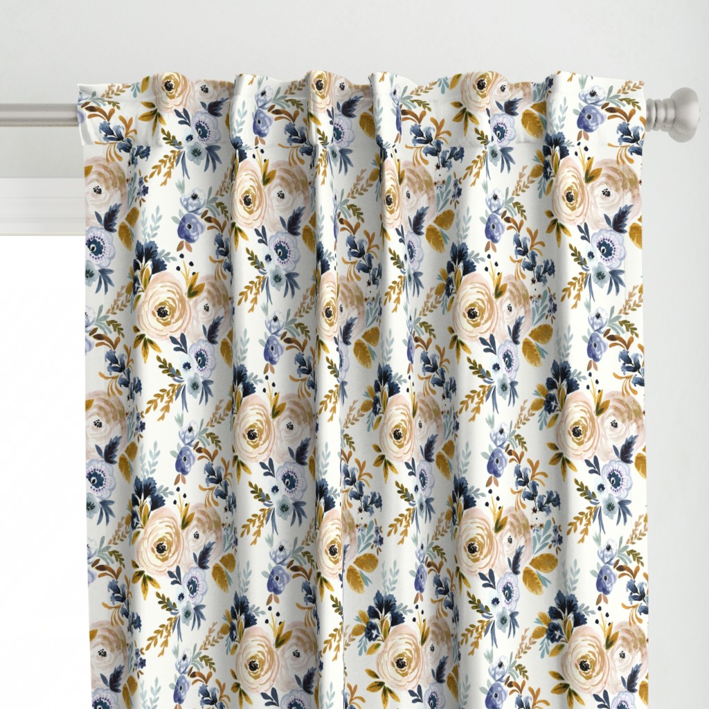 Victoria Floral blue mustard