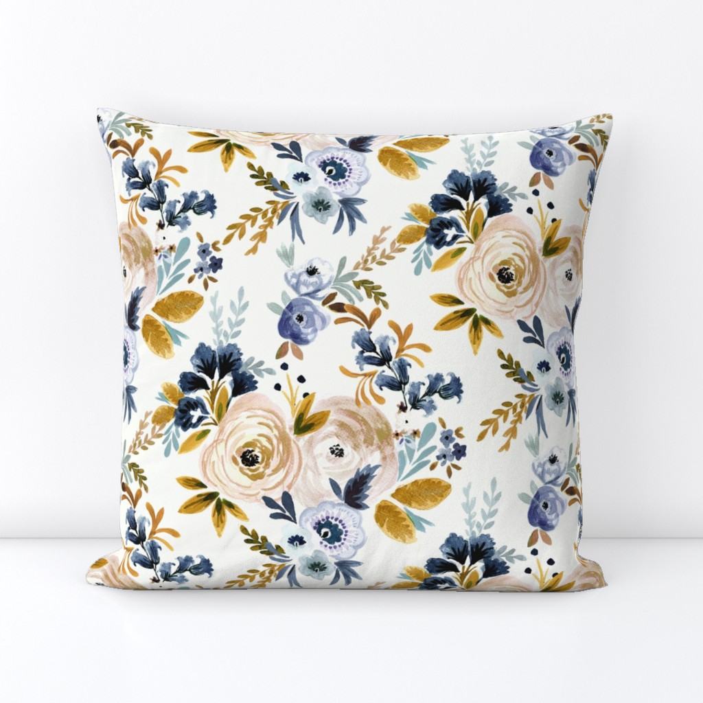 Victoria Floral blue mustard