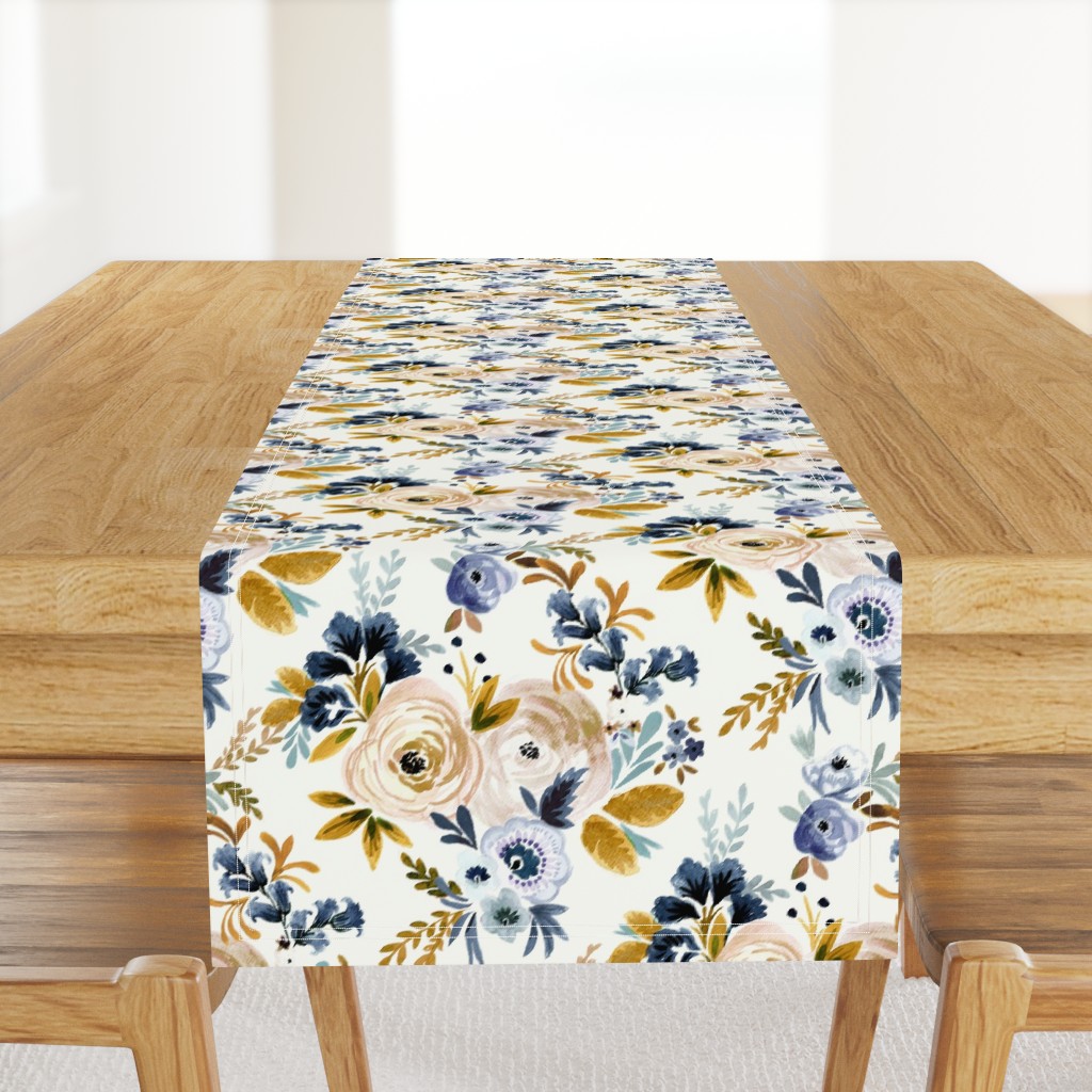 Victoria Floral blue mustard