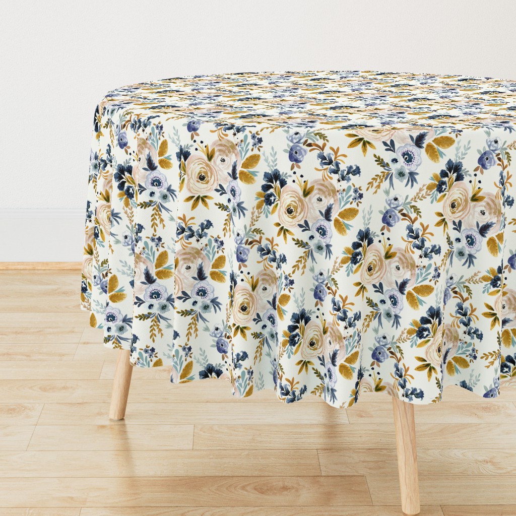 Victoria Floral blue mustard