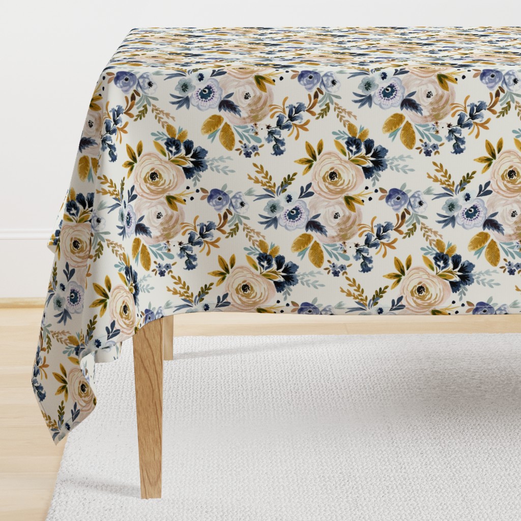 Victoria Floral blue mustard