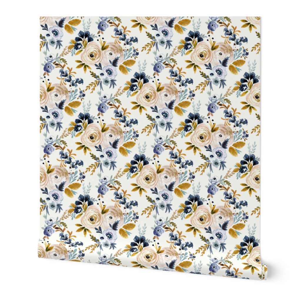 Victoria Floral blue mustard