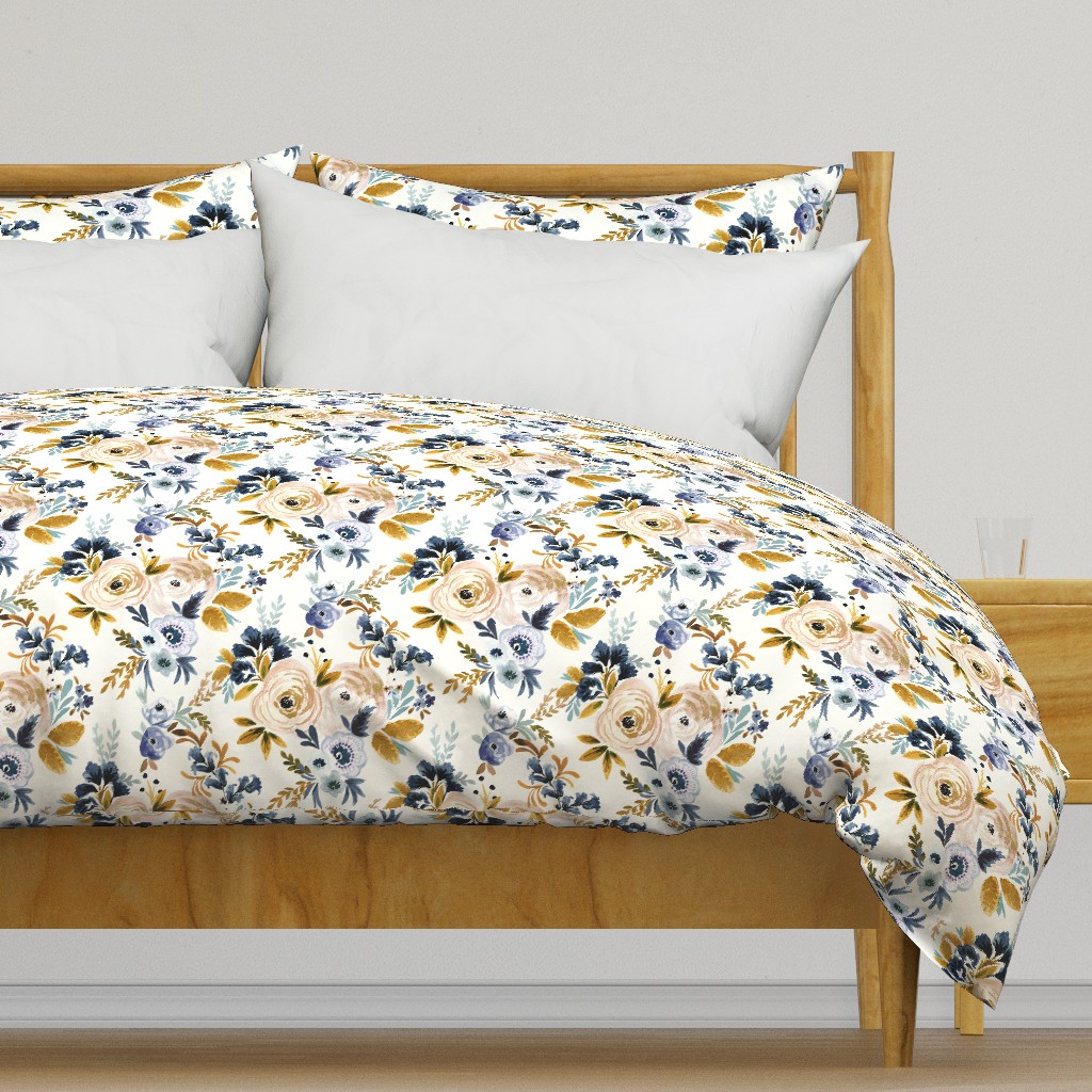 Victoria Floral blue mustard