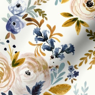 Victoria Floral blue mustard