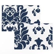 navy damask { large }