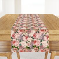 18"  Pierre-Joseph Redouté Roses, Hydrangea and Lilac,  english rose fabric,