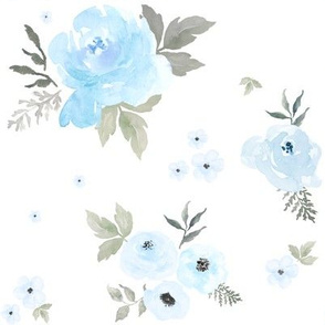 8" Sweet Blush Roses Light Blue