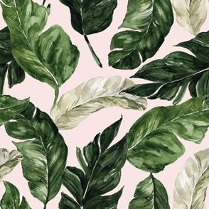 8" Tropical Banana Leaves // Blush