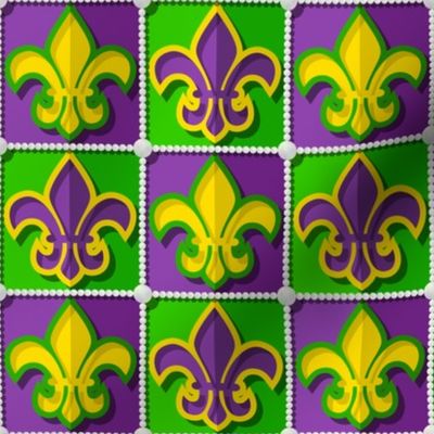 Mardis Gras Fleur de Lyse Patchwork