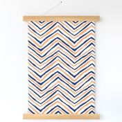 navy blue orange zig zag chevron auburn