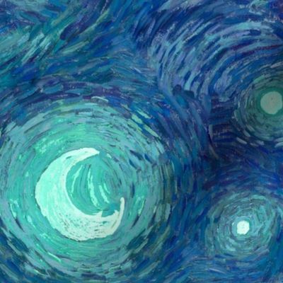 starry night, blue moon  (24" repeat)