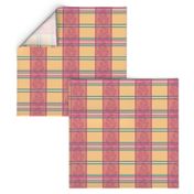 Victorian Stripes with Floral Ribbon ~ Yellow Pink