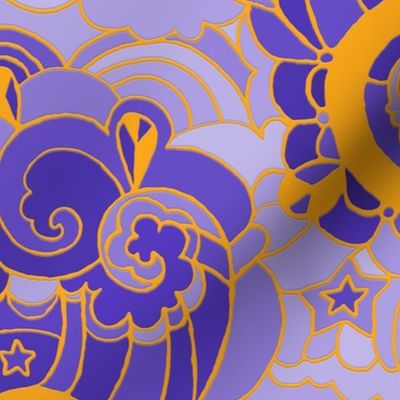 Up Up and Away! Purple Gold embossed