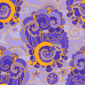 Up Up and Away! Purple Gold embossed