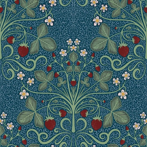 Victorian Strawberrries - blue