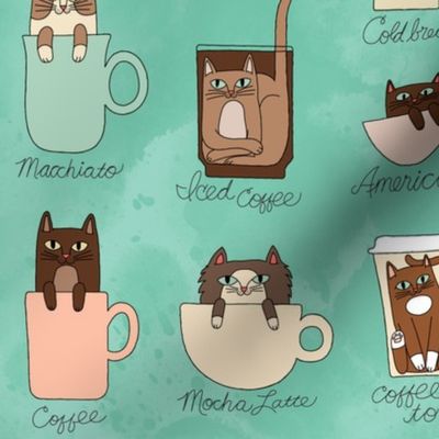 Coffee Cats in Minty