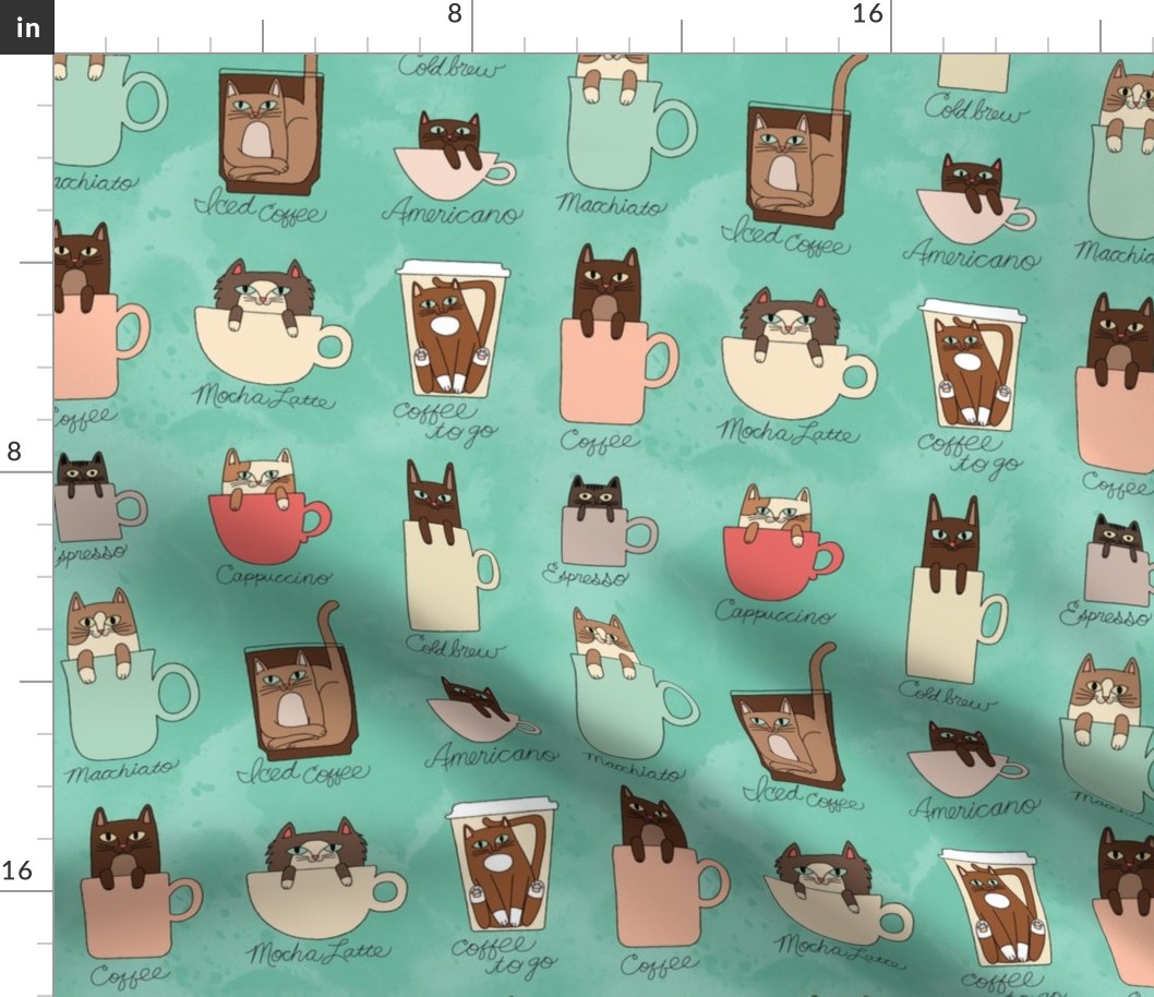 Coffee Cats in Minty