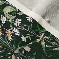 The Unicorn Is In Captivity ~ Floral Tapestry ~ Green  