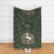 The Unicorn Is In Captivity ~ Floral Tapestry ~ Green  