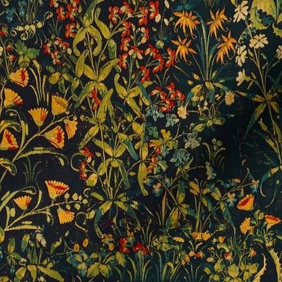 The Unicorn Floral Tapestry ~  Summer Night 