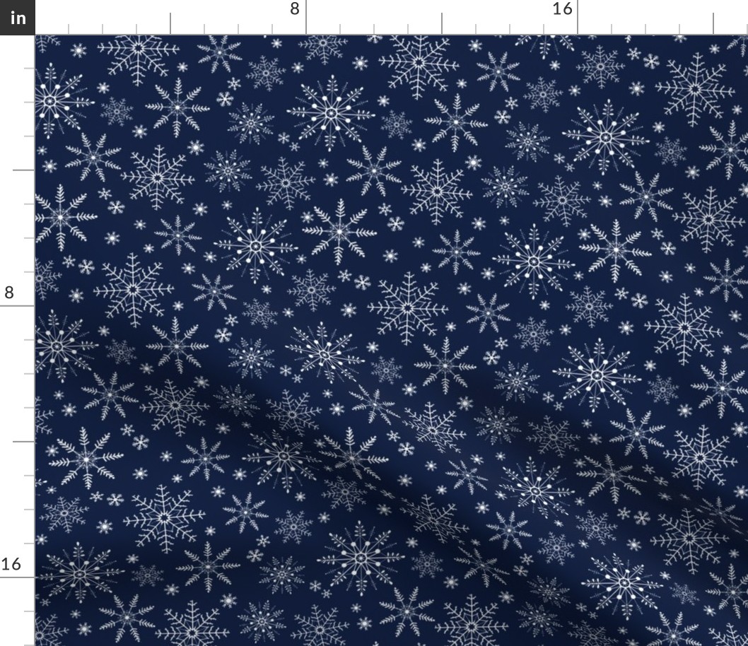 Snowflakes - navy