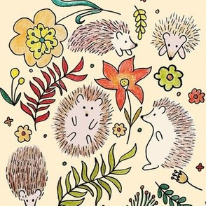 Hedgehogs Field in Cream